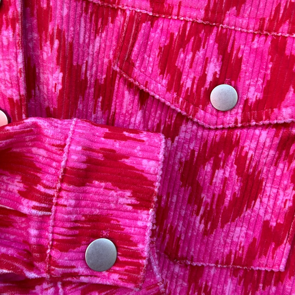 Savanna Jane Pink Patterned Button-Front Shirt Ja… - image 3